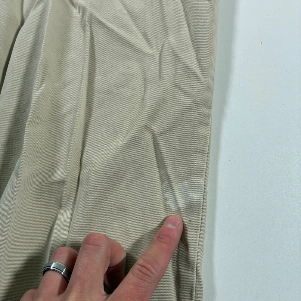 Vintage Polo Ralph Lauren Suffield Pant 42x32 Khaki Cotton Cuffed Chino 90s